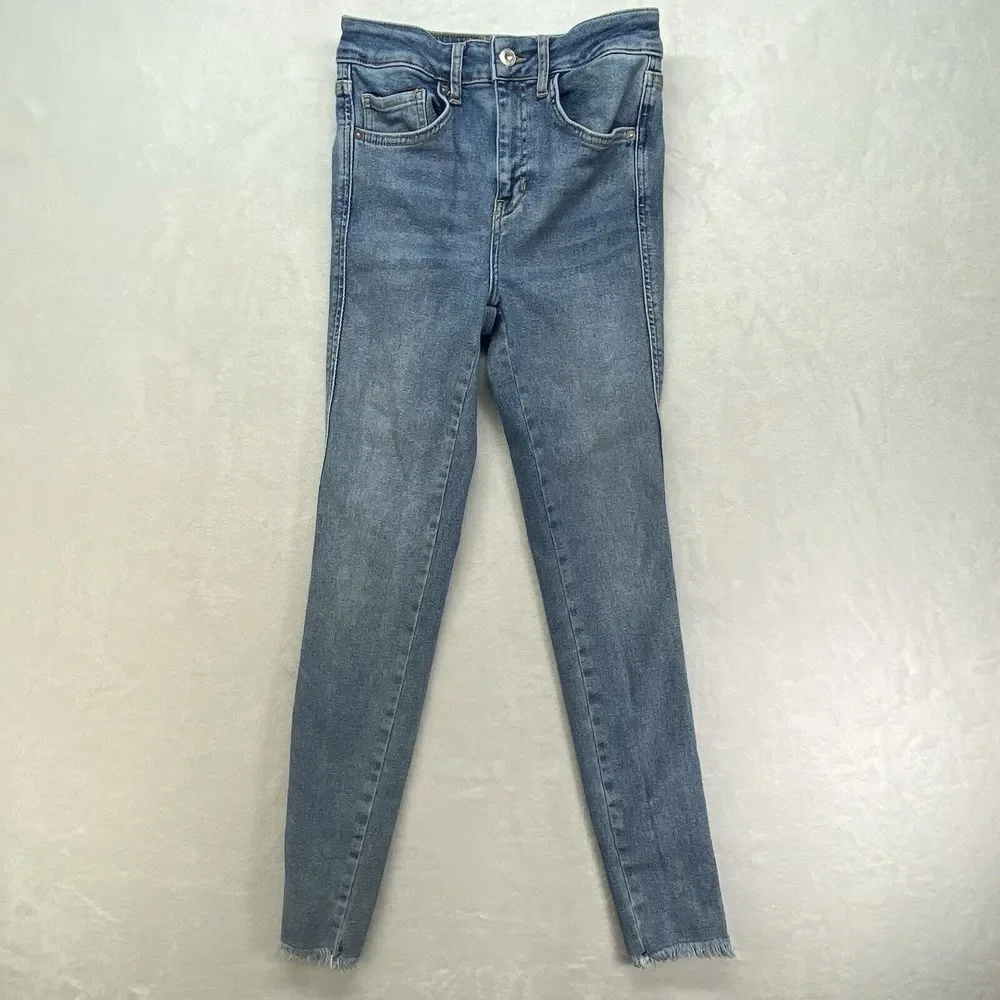 Free People X We The Free Jeans Womens 26 skinny raw hem high rise